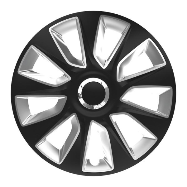 Puklice 15" Stratost RC Black & Silver plastové - 4 ks