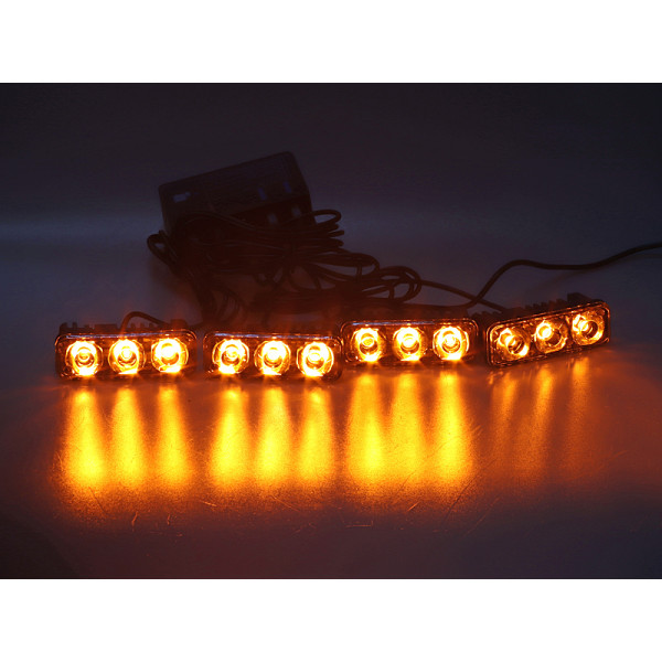 Svetlo - Výstražné_Oranžové_3x LED 1W_12V_exteriérové - PREDATOR (4ks)