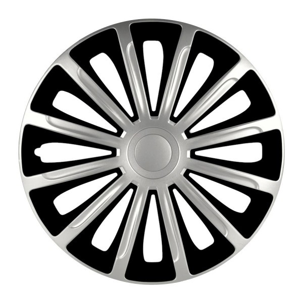 Puklice 16" VERSACO Trend Black & Silver plastové - 4 ks