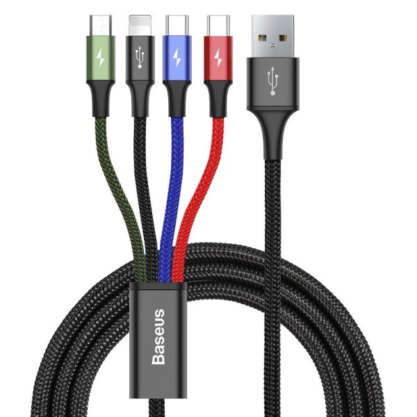 Kábel - USB konektor / Micro USB-C konektor 2x_USB konektor_iPHONE lightning_3,5A_1,2m - BASEUS