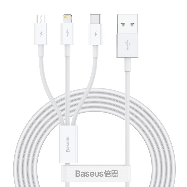 Kábel - USB konektor / Micro USB-C konektor_USB konektor_iPHONE lightning_3,5A_1,5m - BASEUS