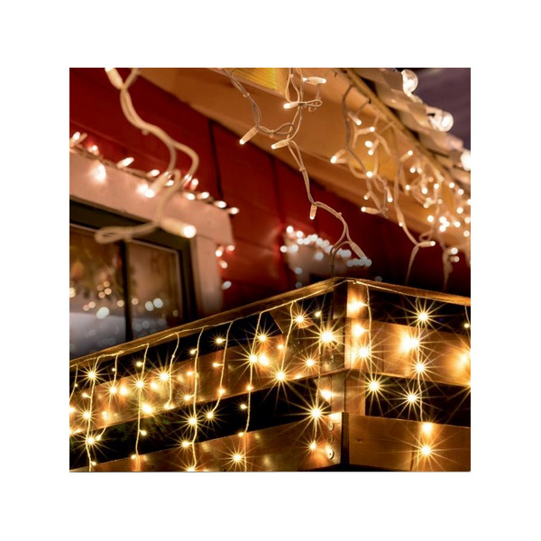 Vianoce - Záves_600ks LED_BIELA teplá_20+5m_IP44_6h ON/ 18h OFF_8 programov - KKF 608/WW