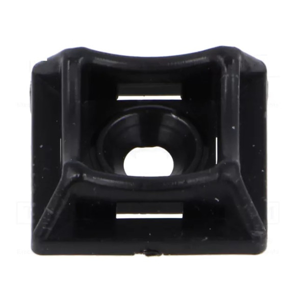 Príchytka na viazacie pásky na skrutku 20 x 20 mm; ČIERNA (50ks)