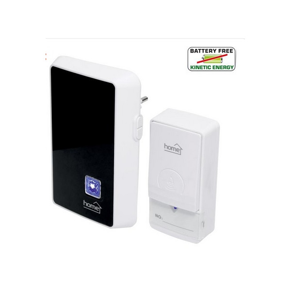 Zvonček - bezdrôtový 230V_dynamo tlačidlo_36 melódií_433,92MHz_100m_IP44_Biely - DBK 1010AC