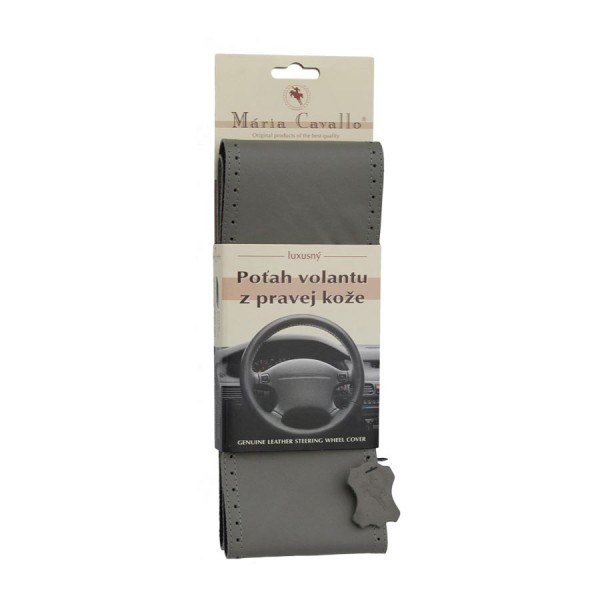 Poťah na volant SIVÝ_36,5-39cm_Pravá koža - Mária Cavallo