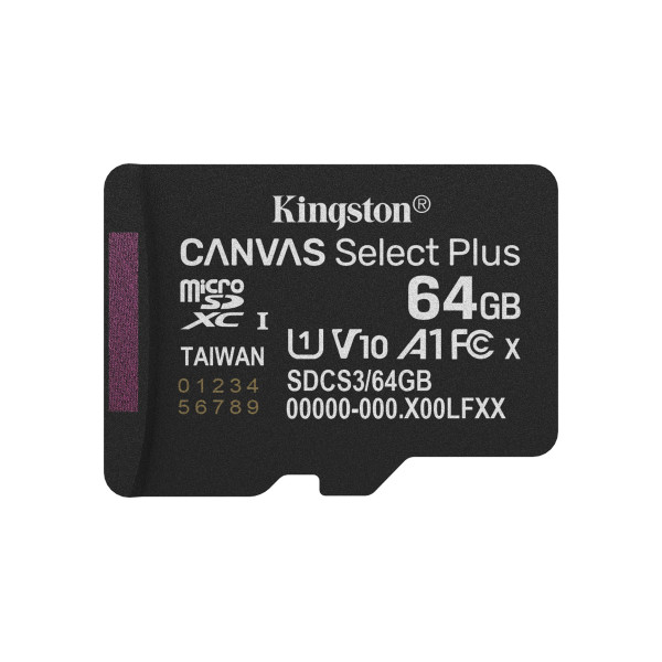 Karta pamäťová SDHC Micro - 64GB - Kingston Canvas SELECT Plus_100 MB/s, UHS-I Trieda