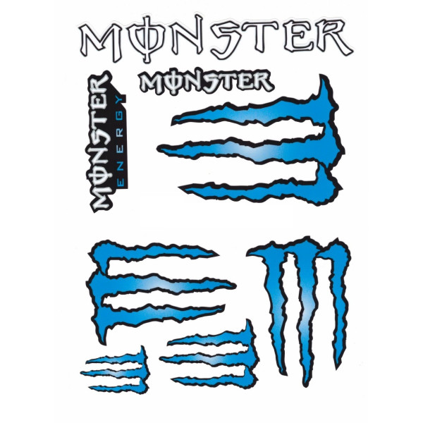 Nálepka - MONSTER Energy_21,8x16,6cm_Modrá_8ks