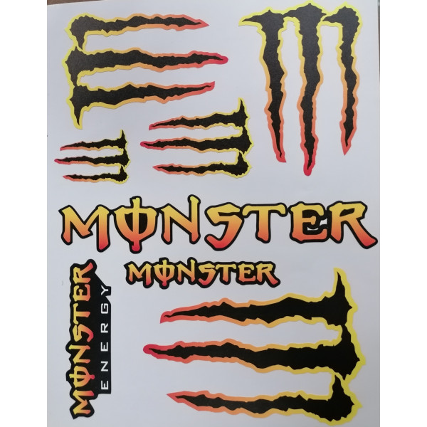 Nálepka - MONSTER Energy_21,8x16,6cm_Oranžová_8ks