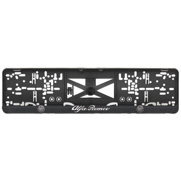 Podložky pod ŠPZ - Plastová_čierna - ALFA ROMEO s 3D reliéfom (2ks)