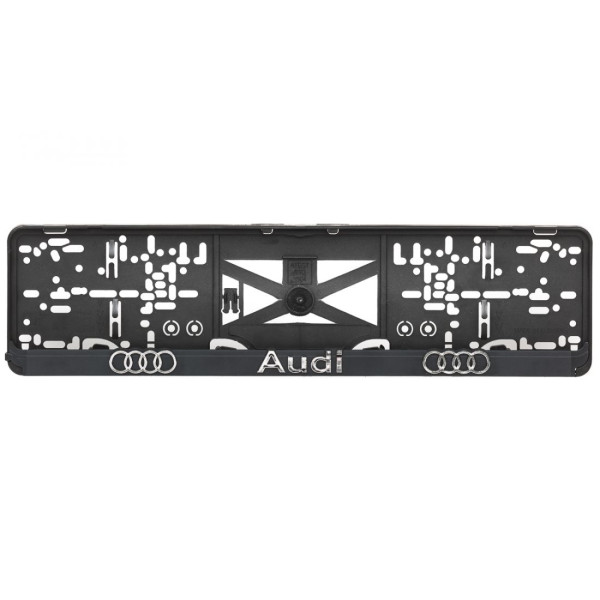 Podložky pod ŠPZ - Plastová_čierna - AUDI s 3D reliéfom_52,8x13cm (2ks)