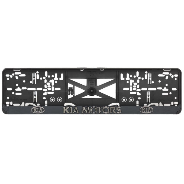 Podložky pod ŠPZ - Plastová_čierna - KIA MOTORS s 3D reliéfom (2ks)