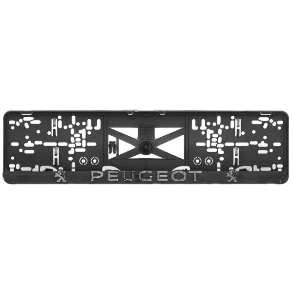 Podložky pod ŠPZ - Plastová_čierna - PEUGEOT s 3D reliéfom (2ks)