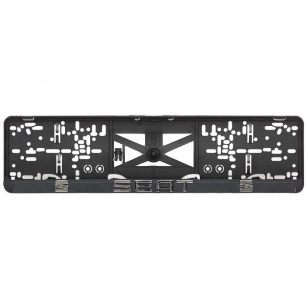 Podložky pod ŠPZ - Plastová_čierna - SEAT s 3D reliéfom_52,8x13cm_Typ 2 (2ks)