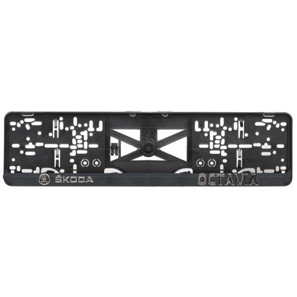 Podložky pod ŠPZ - Plastová_čierna - Škoda OCTAVIA s 3D reliéfom (2ks)