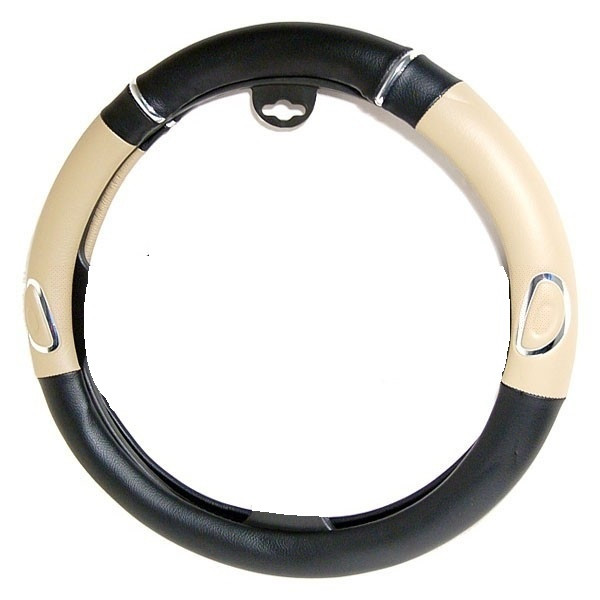 Poťah na volant čierno/béžový 37-39cm - RALLY