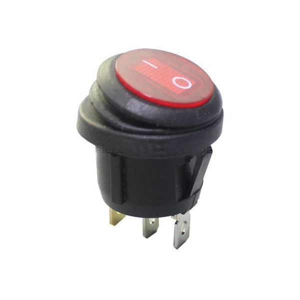 Prepínač kolískový 23/20mm - 250V/6A_ON/OFF_vodotesný_dútnavka_červený - KCD1-5-101NW