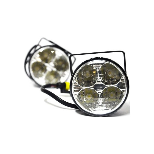 Svetlá pre denné svietenie 7cm - NSSC 510HP (4x1W LED 12V RL s automatickým zapínaním) + 4x redukčný krúžok