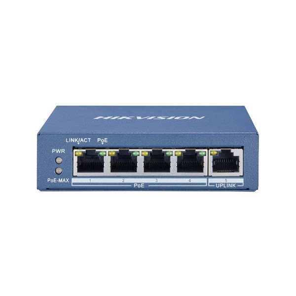 SWITCH POE 5xPoE 10/100Mbps_Max.400W do 250m - HIKVISION DS-3E0105P-E/M(B)