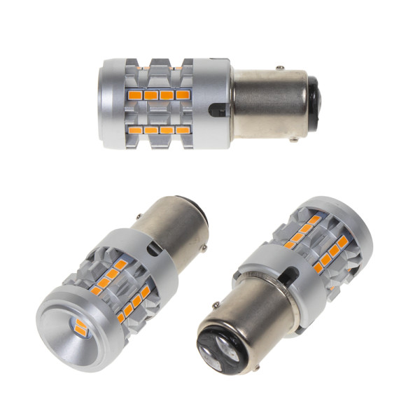 Autožiarovka 12/24V - BAY15D_ORANŽOVÁ LED_CAN_26ks/3020 SMD - dvojvláknová (2ks)
