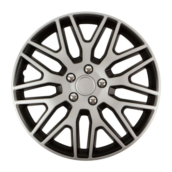 Puklice 16" DAKAR NC plastové_stred 54mm_strieborno/čierne - 4 ks