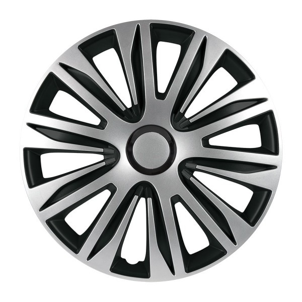 Puklice 14" NARDO ARGO Strieborno/ČIERNE_Plastové_Drôtené okružie pre spevnenie_55mm stred (4ks)