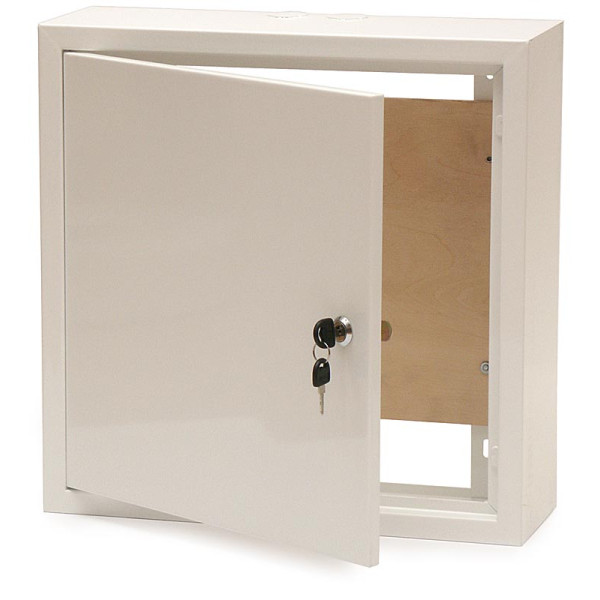 Skriňa kovová NADomietková uzamykateľná 400x400x140mm s dreveným dnom - TPR-4