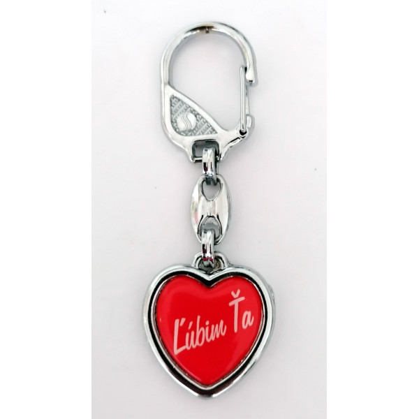 Prívesok na kľúče - SRDIEČKO-Ľúbim Ťa
