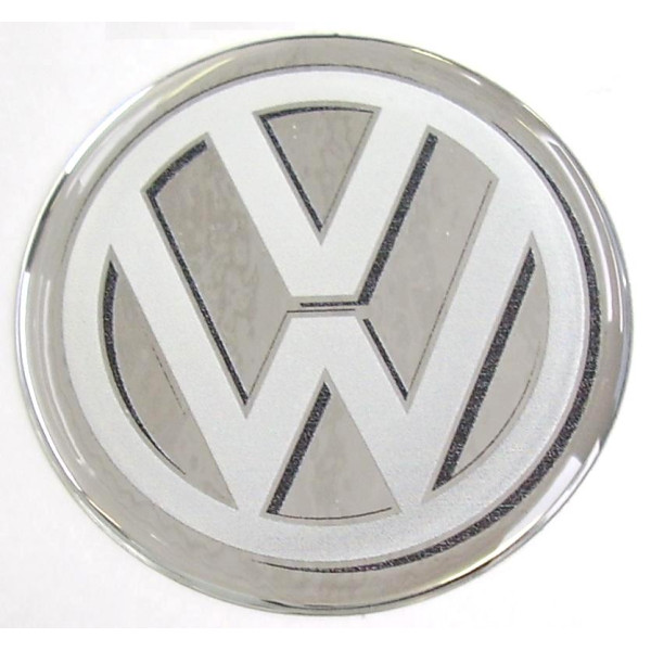 Nálepka - Na disky/puklice - VW 55 mm (Logo - strieborná)