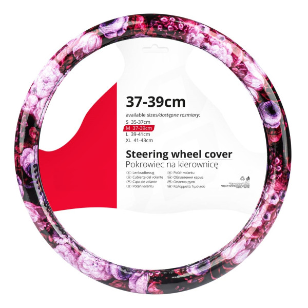 Poťah na volant - kvetovaný 37-39cm - SWC-47-M