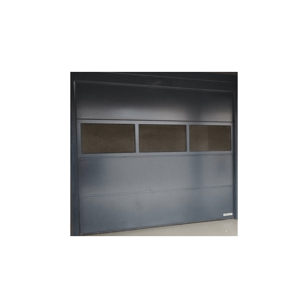 Garážové vráta sekčné 300x244x4,5cm+presklenie - ALUTECH GV45.T_L-drazka hladka_RAL 7016 - ALUTECH GV45.T