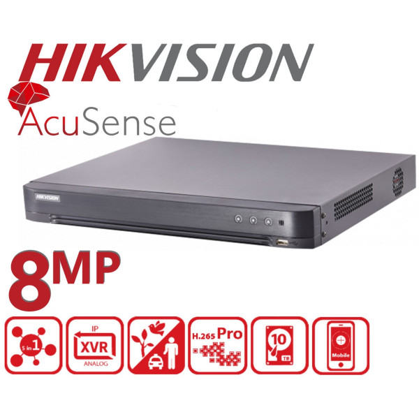 CCTV zariadenie 5v1 pre 4 kamery Analóg do 8MPx + 4x IP do 8MPx - HIKVISION iDS-7204HTHI-M1/S_H.265+LAN_HDMI_VGA_2x USB_1xHDD->1