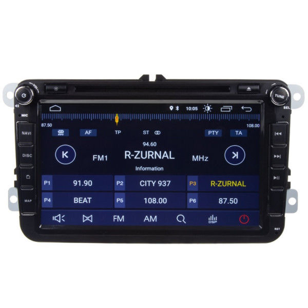 Autorádio 2-DIN - ŠKODA, VW_8"_GPS_WIFI_Android 10.0_Bluetooth_USB 3x_Mirror link_Carplay_2/16GB