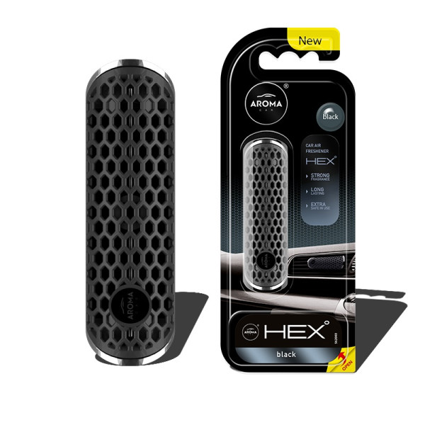 Osviežovač - AROMA - FANCY SHAPES POLYMER HEX_Black - do mriežky