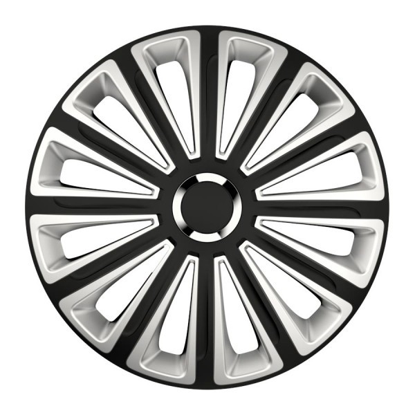 Puklice 15" VERSACO Trend RC Black & Silver plastové - 4 ks