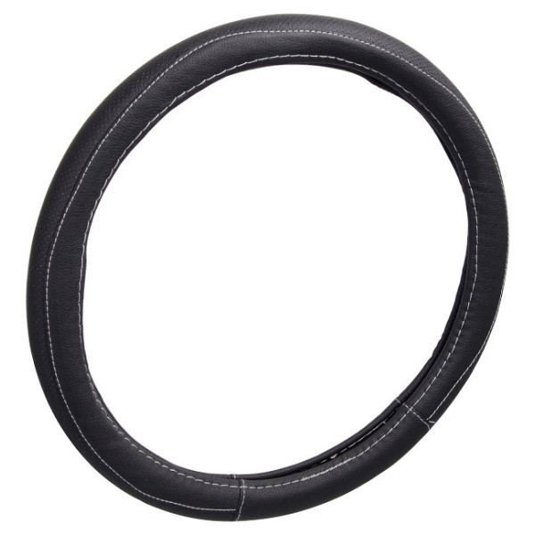 Poťah na volant - čierny/biele lemovanie 37-39cm - CLASSIC