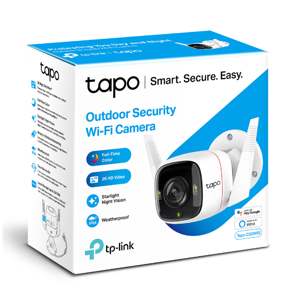 CCTV Kamera IP _WIFI/RJ45_4MPx_IR-30m; SD-256GB_IP65 - TAPO C320W