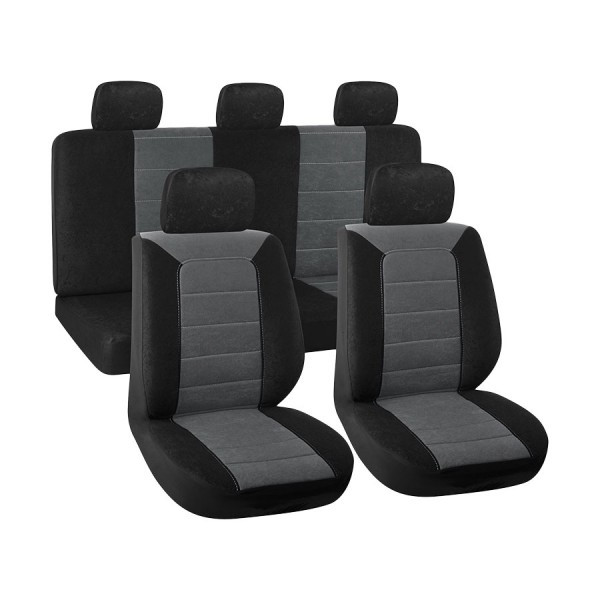 Poťahy - UNI_3ks predných + zadných sedadiel - čierno/sivé - 1518