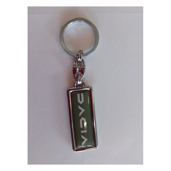 Prívesok na kľúče - DACIA kovový_zelený podklad_biely nápis