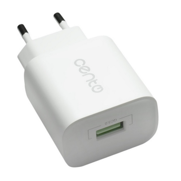 Sieťová nabíjačka - 230V_1xUSB_5V/3A_18W - CENTO biela
