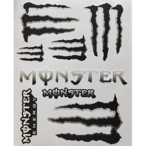 Nálepka - MONSTER Energy_21,8x16,6cm_Čierna_8ks