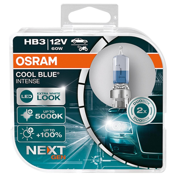 Autožiarovka 12V - HB3 P20d 60W + 100% - OSRAM COOL BLUE Intense (2ks)