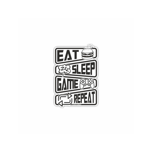 Nálepka - EAT/SLEEP/GAME/REPEAT (1ks)
