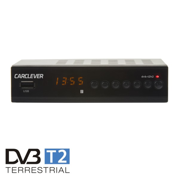 DVB-T2 prijímač HD - CARCLEVER, HDDVB-T2 H.265/HEVC,1xtuner/1xHDMI/1xLAN/1xUSB/1xSCART/RJ45/RF/PVR