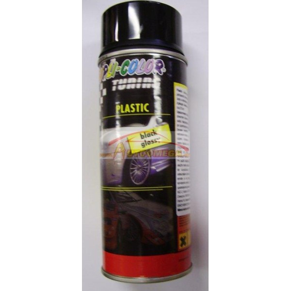 Farba - na plasty čierna lesklá - 400ml sprej Plastic