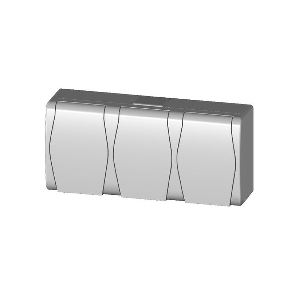 HERMES - Zásuvka 3x do vlhka_IP44_BIELA - 1023-00