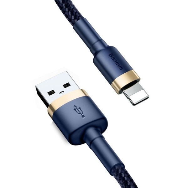 Kábel - dátový USB - iPad/iPhone/iPod Lightning Datový kábel_2m_TMAVOMODRO-ZLATÝ - BASEUS
