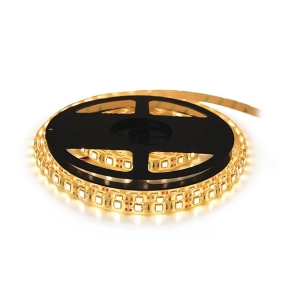 LED pásik 5m_ZLATÁ_300LED_72W_IP65_10mm_BIELY podklad - 0415 09854 (vodotesný)