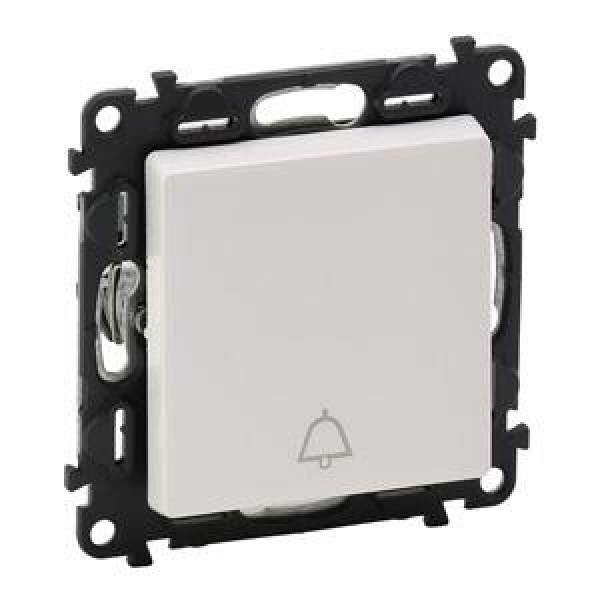 LEGRAND VALENA Life - Tlačidlo NO-NC so symbolom zvončeka_BIELY_bez rámika_6A_IP20 - 752115
