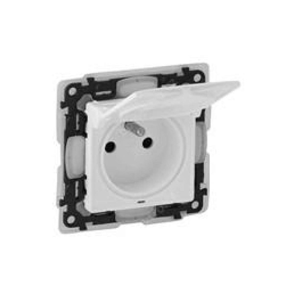 LEGRAND VALENA Life - Zásuvka 230V_2P+T_16A_IP44 s klapkou_BIELA_bez rámika_Detská ochrana - 753179