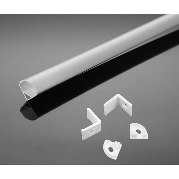 Lišta na LED pás 45° - AC2; AL s plexi krytom 15,8 x 15,8mm_2m_BIELY - VT-8123-W